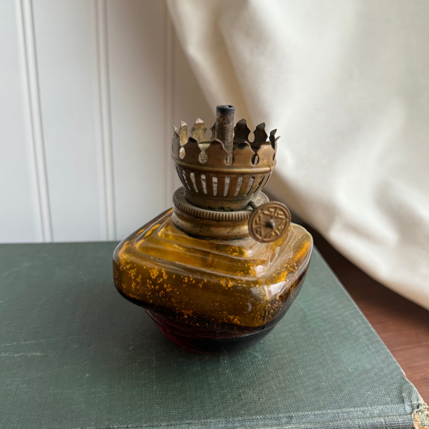 Amber Glass oil Lamp