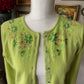 George Women’s Green Bejeweled Gems Button up Long Sleeve Cardigan Sweater