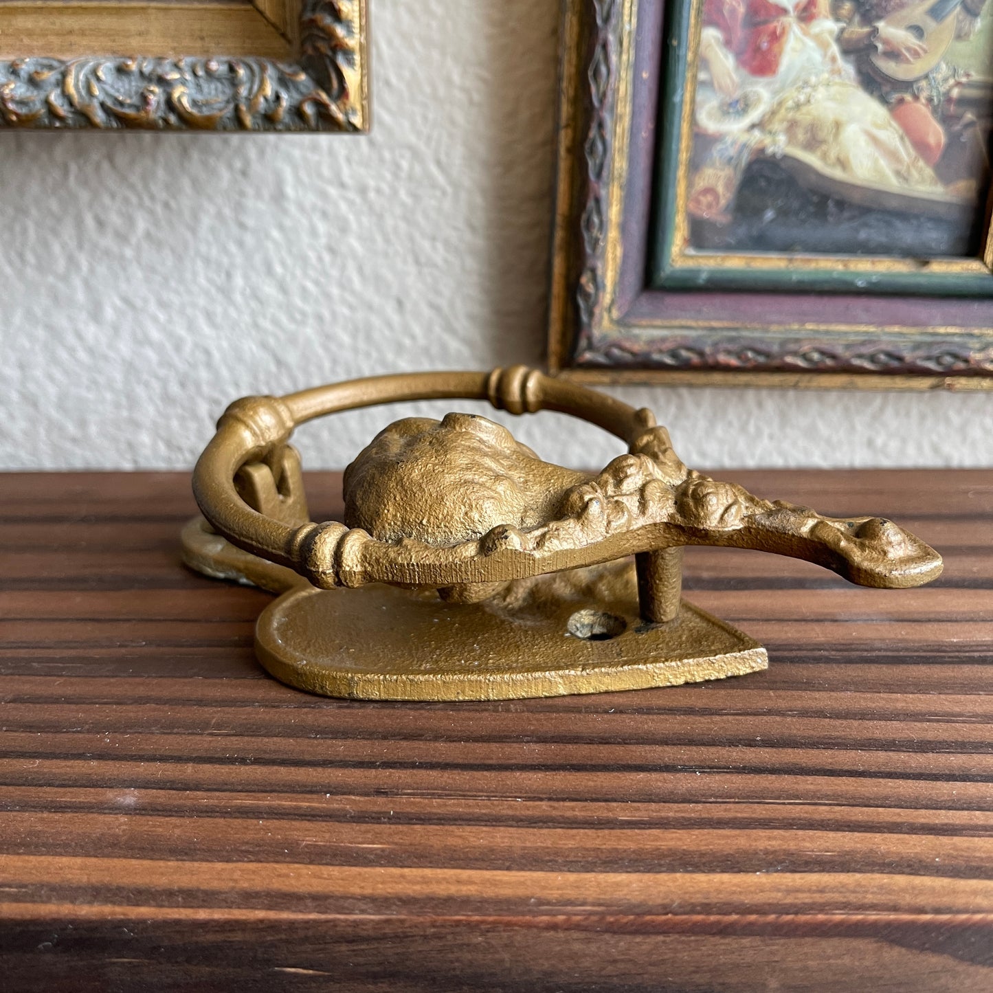 Vintage Brass Door Knocker with Couple Kissing