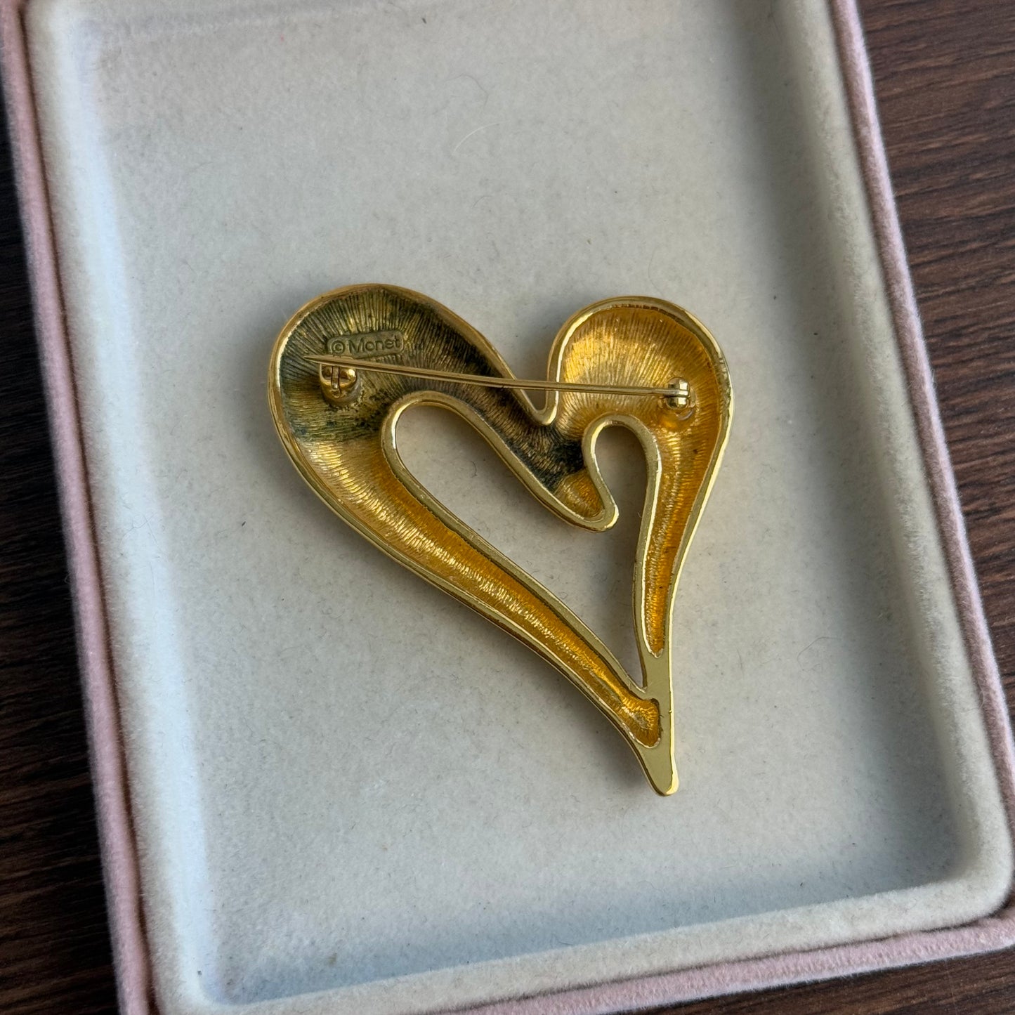 Vintage Monet Heart Brooch