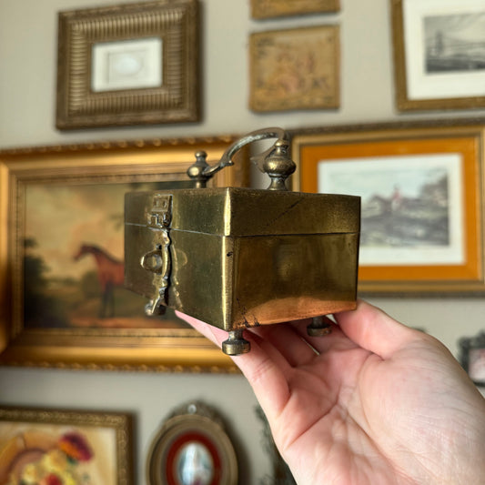 Vintage Brass Handcrafted Jewelry Trinket Box
