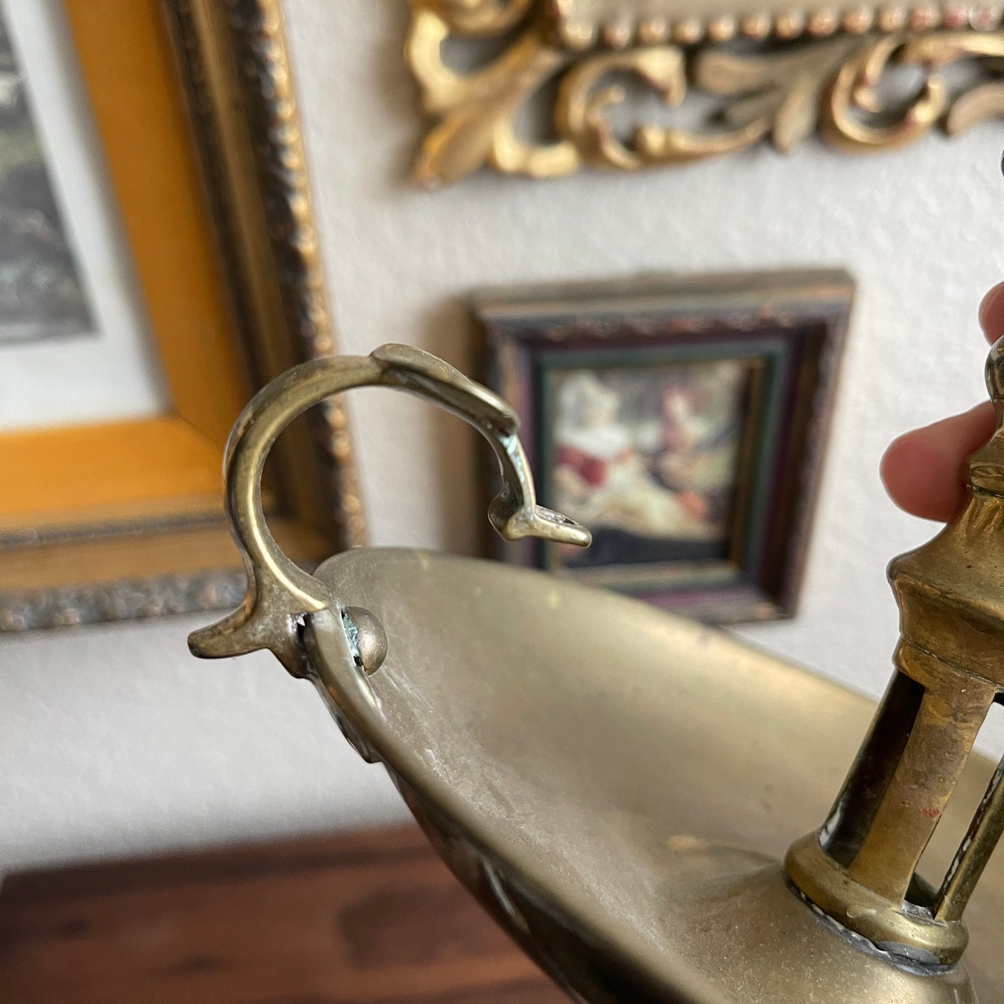 Vintage Brass Chamberstick Candlestick & Drip Pan