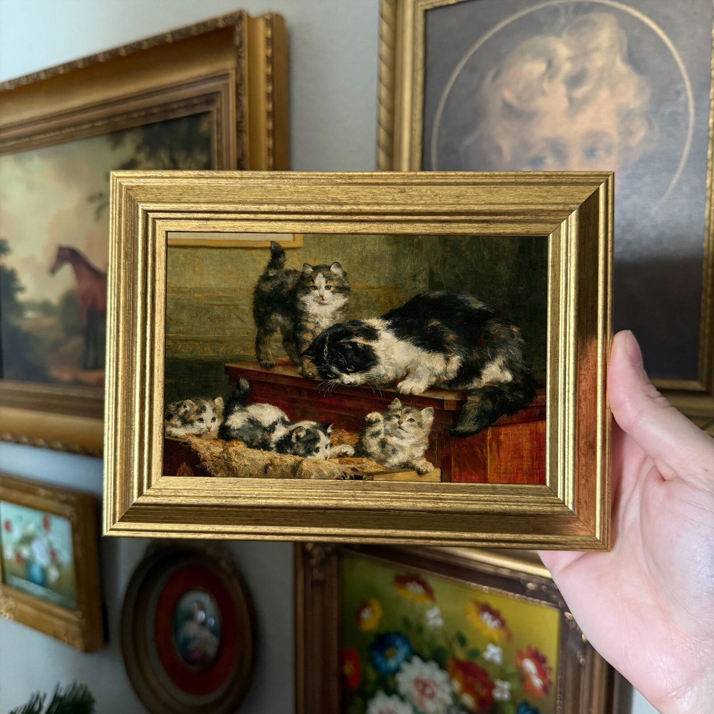 Vintage Style Mom with Kitties Art Print Gallery Wall