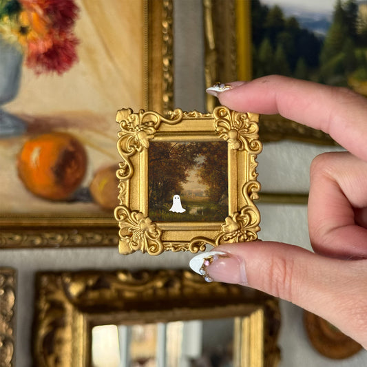 Vintage Style Resin ornate Mini ghost scenery art print Magnet