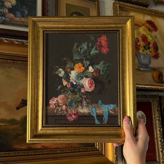 Vintage inspired Moody Floral Still life Art Print Framed Gallery Wall 8x10