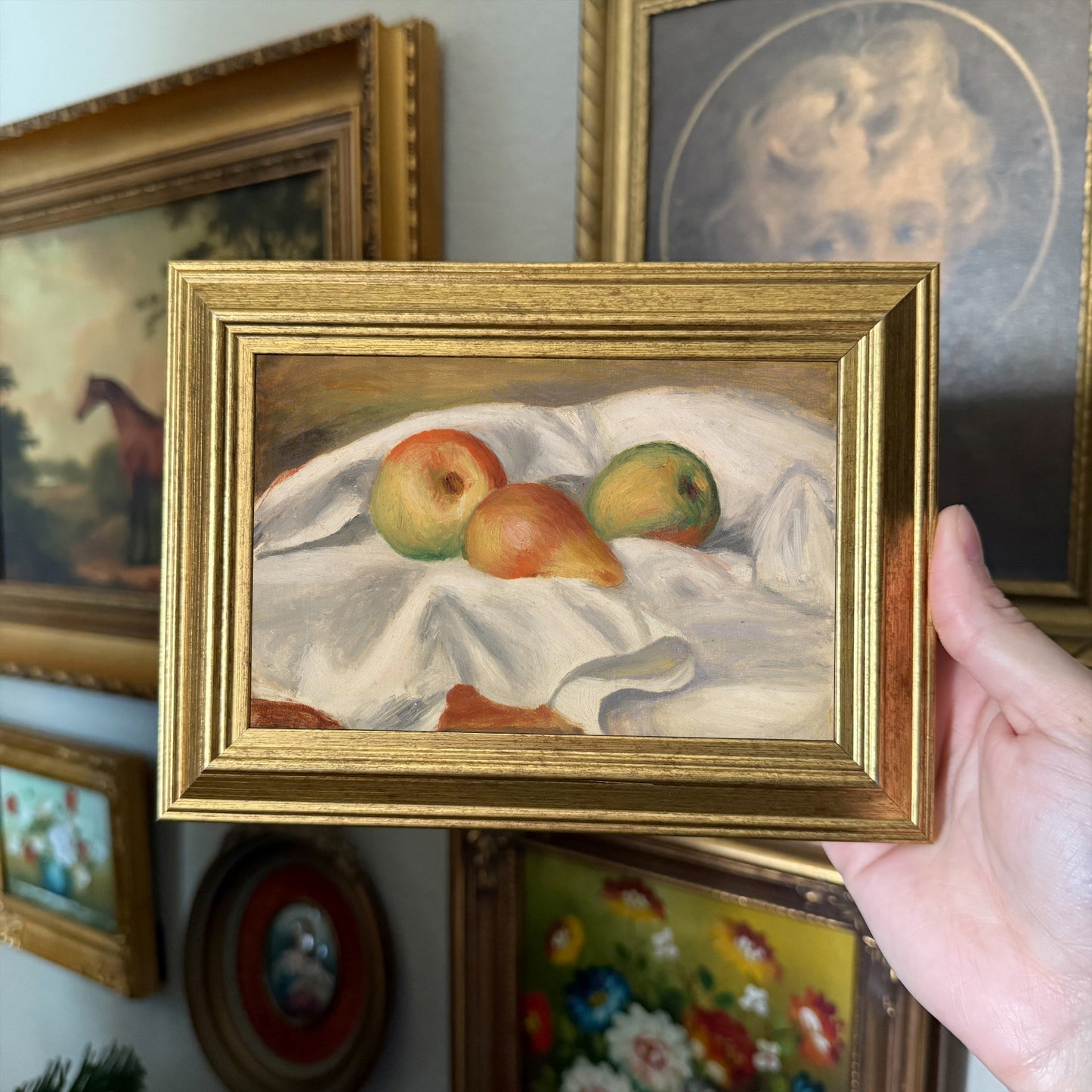 Vintage Inspired Pears Still Life painting art Print Gallery wall