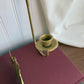 Vintage Brass Metal Candle Stick Sconce Leaf Design set