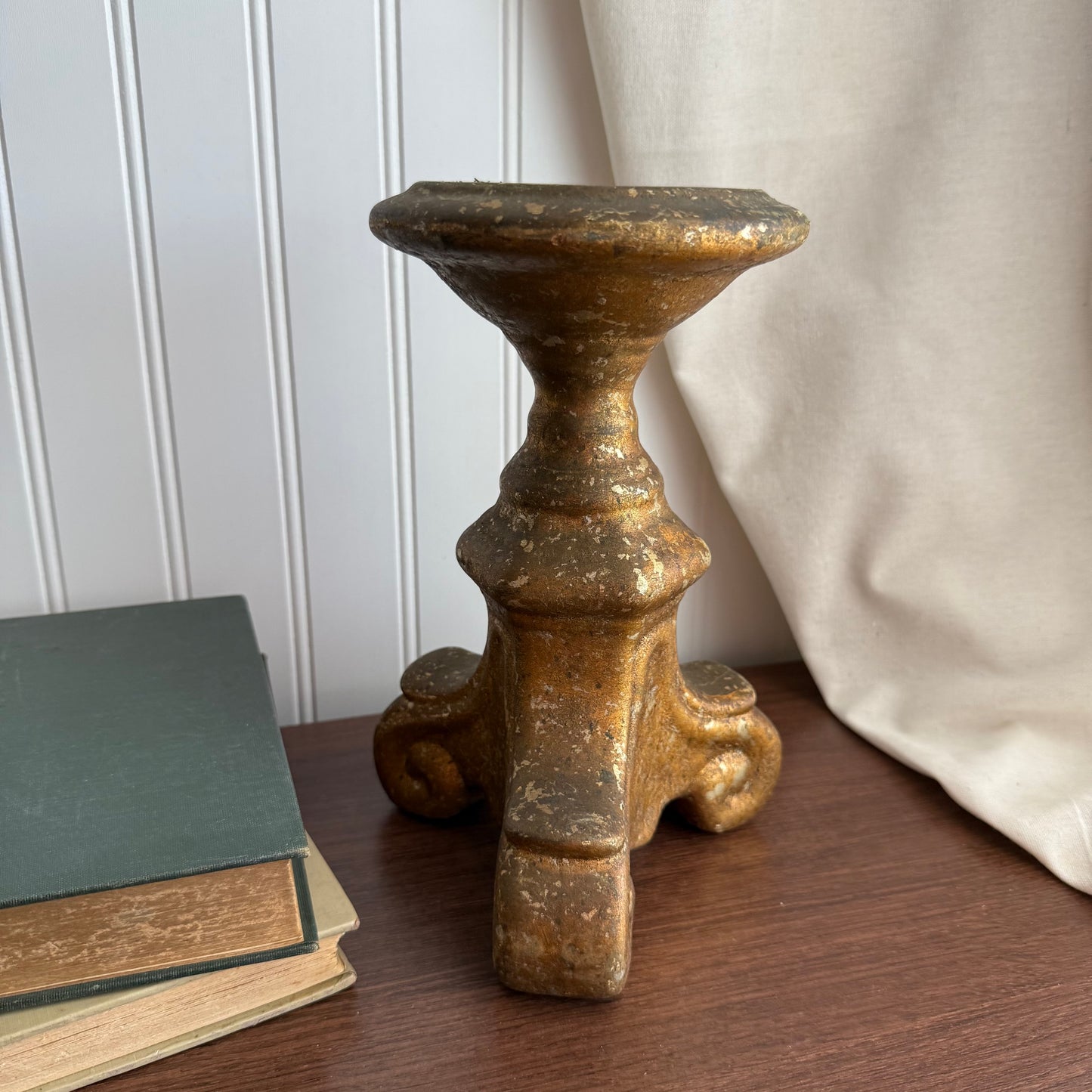 Ceramic Gold candle holder pedestal