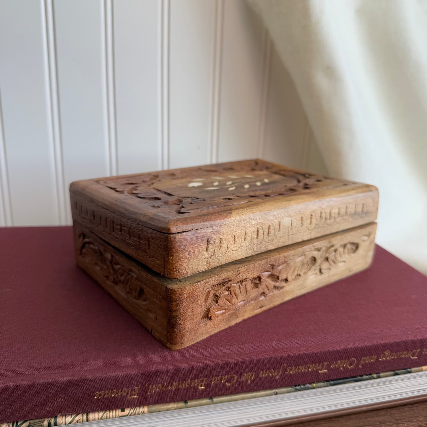 Vintage Hardwood Box With Inlaid