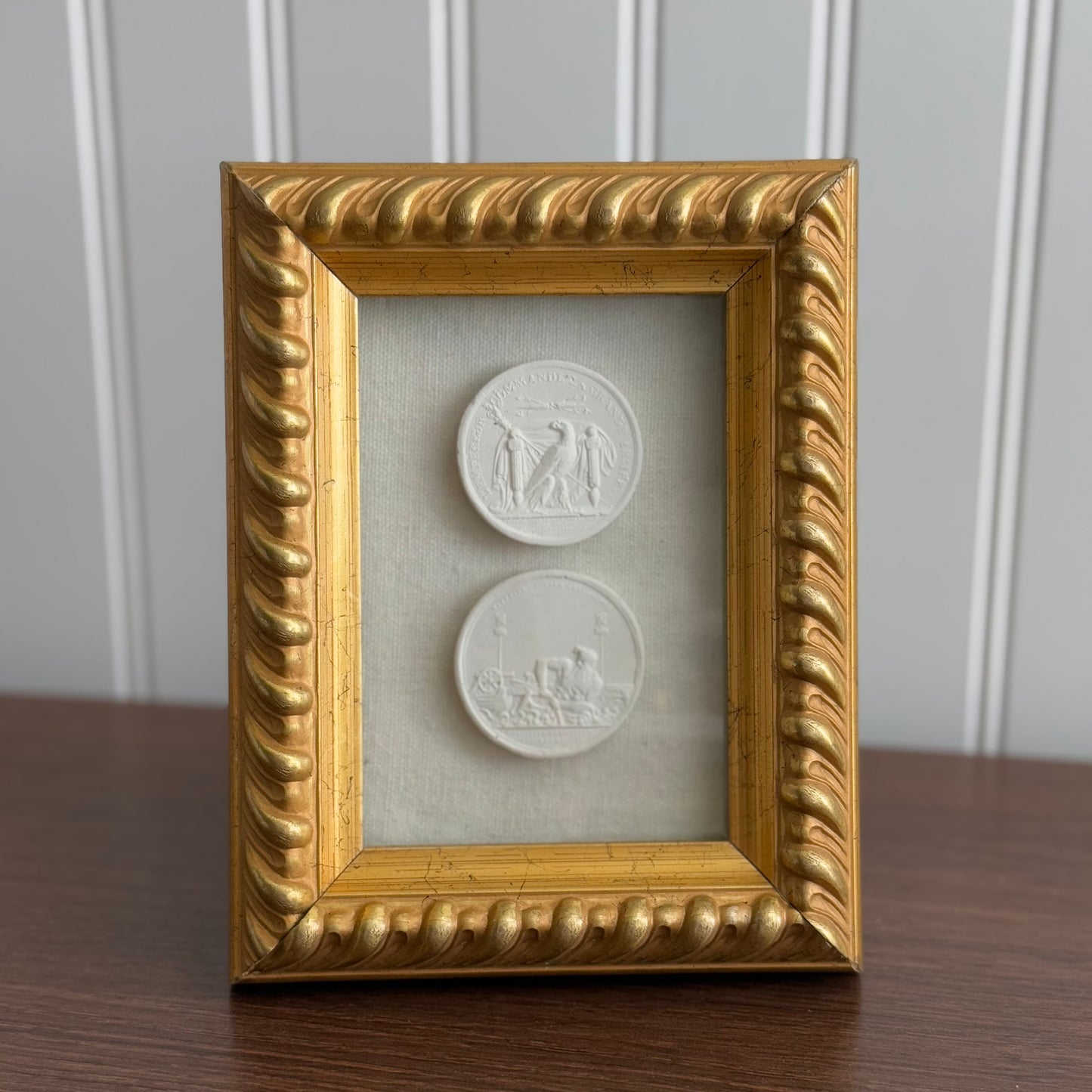 Vintage Inspired Plaster Intaglios Framed