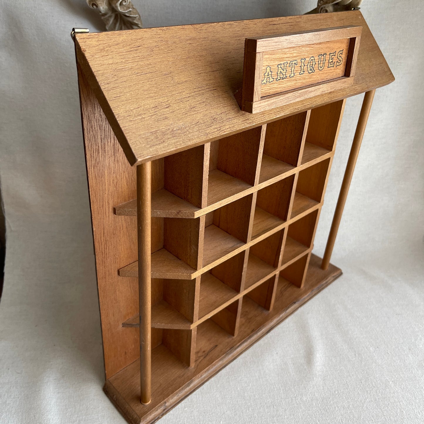 Vintage Wooden Cubby Collectibles Shelf