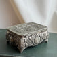 Vintage Metal tin Footed Trinket Jewelry Box Japan