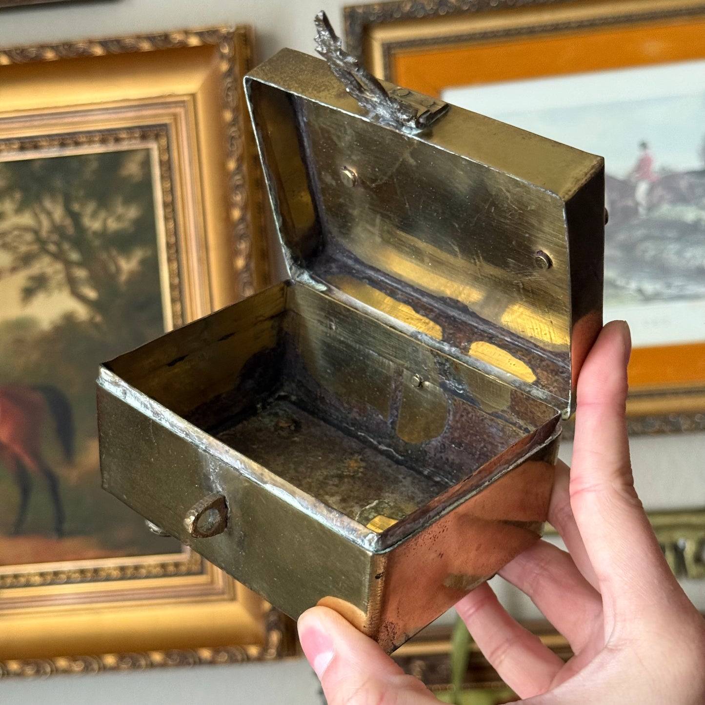 Vintage Brass Handcrafted Jewelry Trinket Box