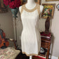 Laurence Kazar Vintage 80s White & Gold Beaded Dress