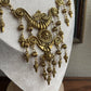 Vintage Etruscan Revival Necklace Goldtone Statement necklace