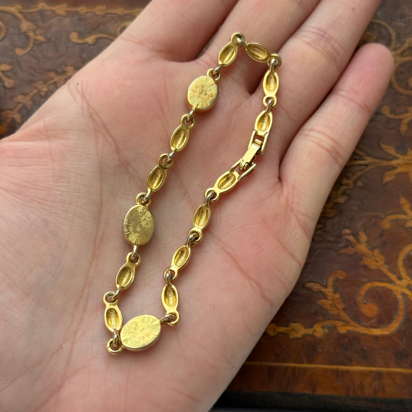 Vintage Gold tone & Orange Bracelet