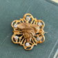 Vintage gold tone with rhinestones Lady brooch