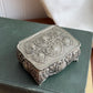 Vintage Metal tin Footed Trinket Jewelry Box Japan