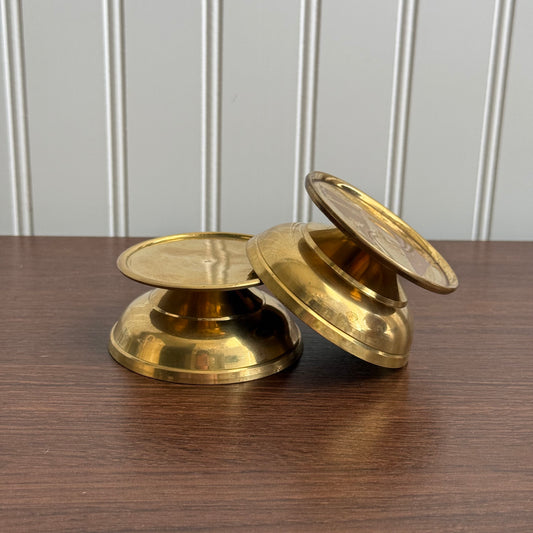 Metal Brass set of candle holders