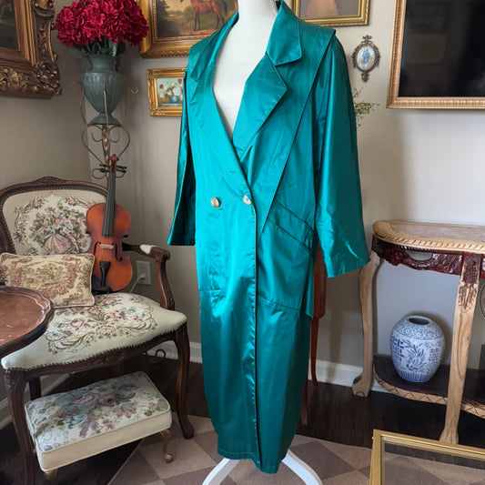 Vintage Turquoise Trench Coat