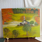 Landscape With Church Scenery Oil Painting Signed