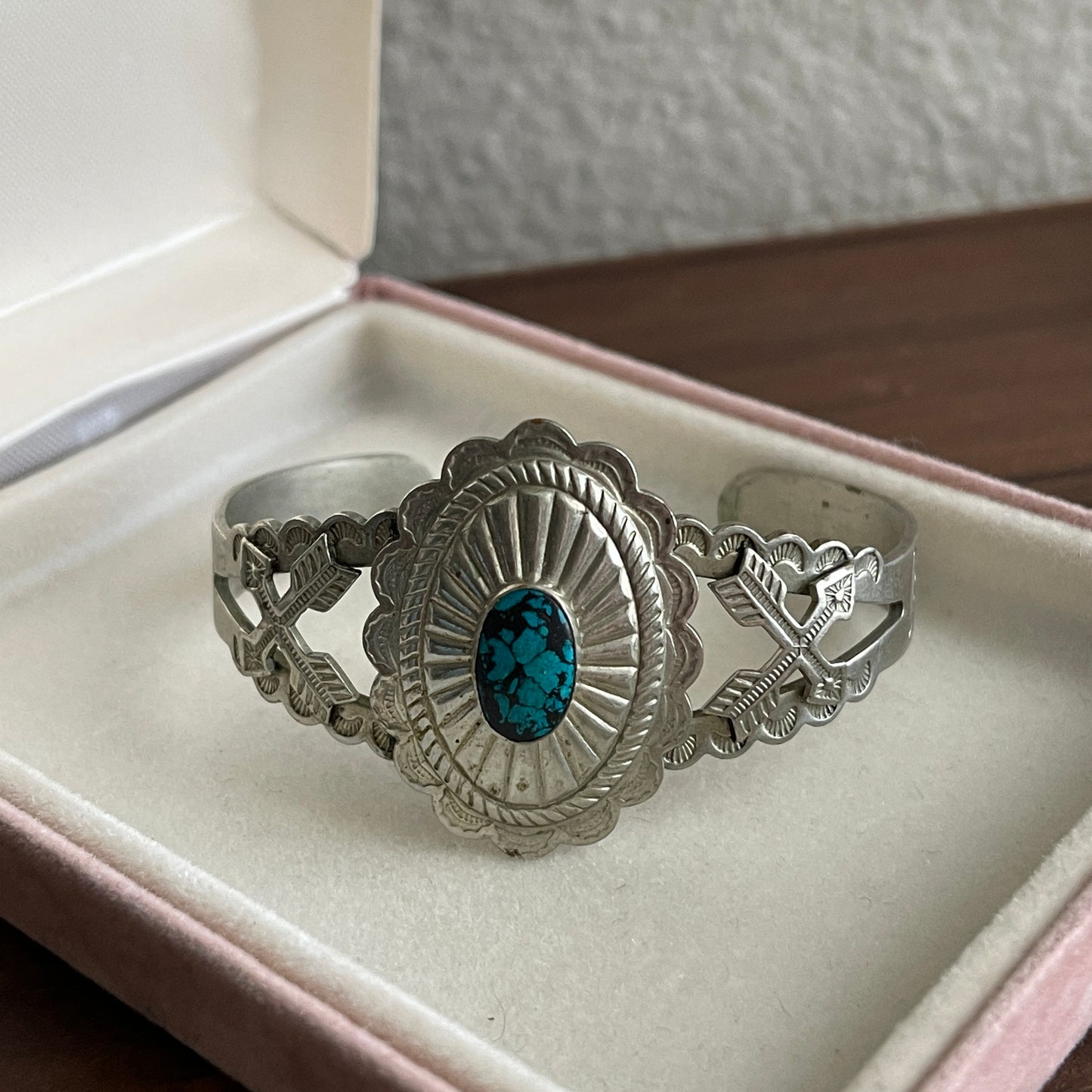 Navajo turquoise sterling silver cuff
