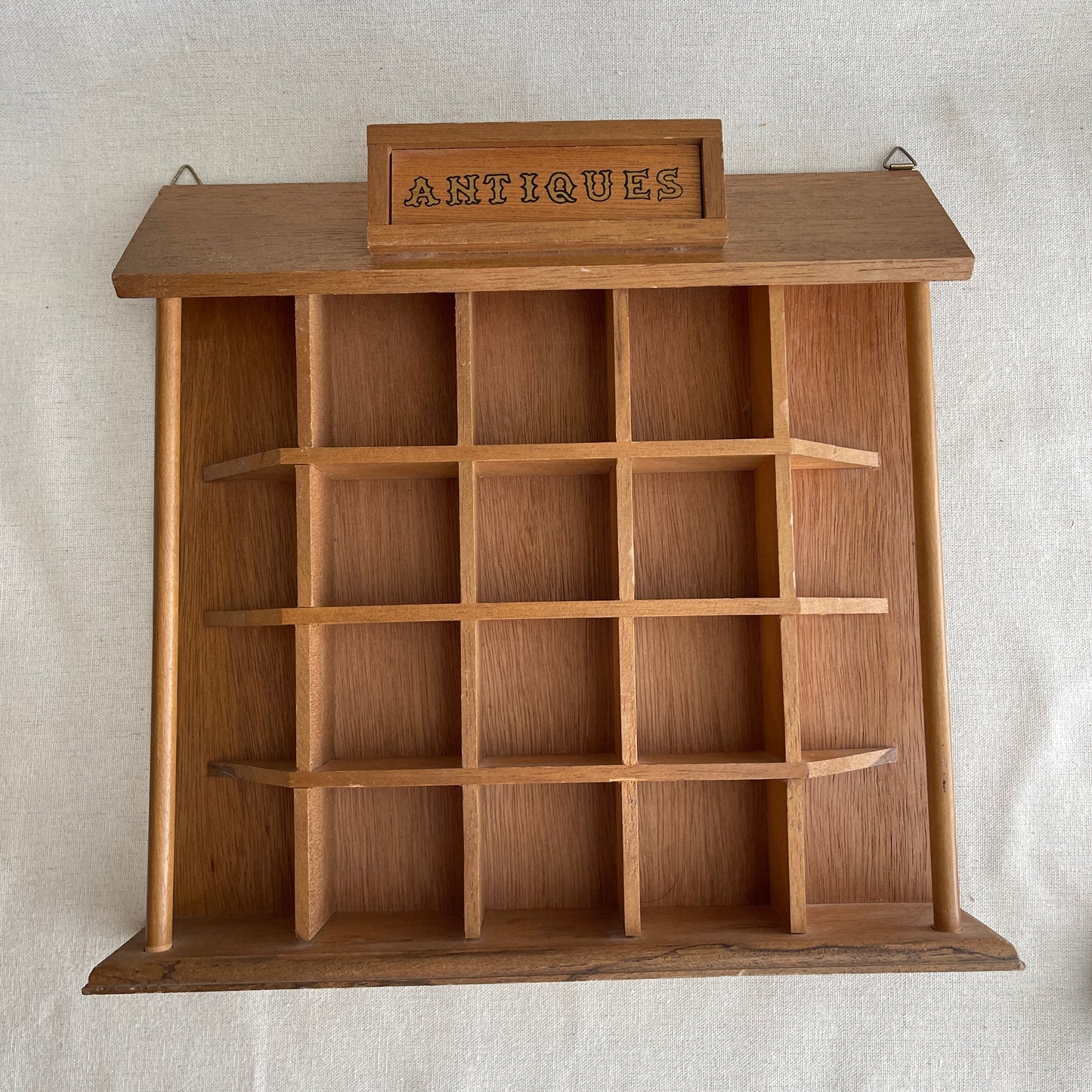 Vintage Wooden Cubby Collectibles Shelf