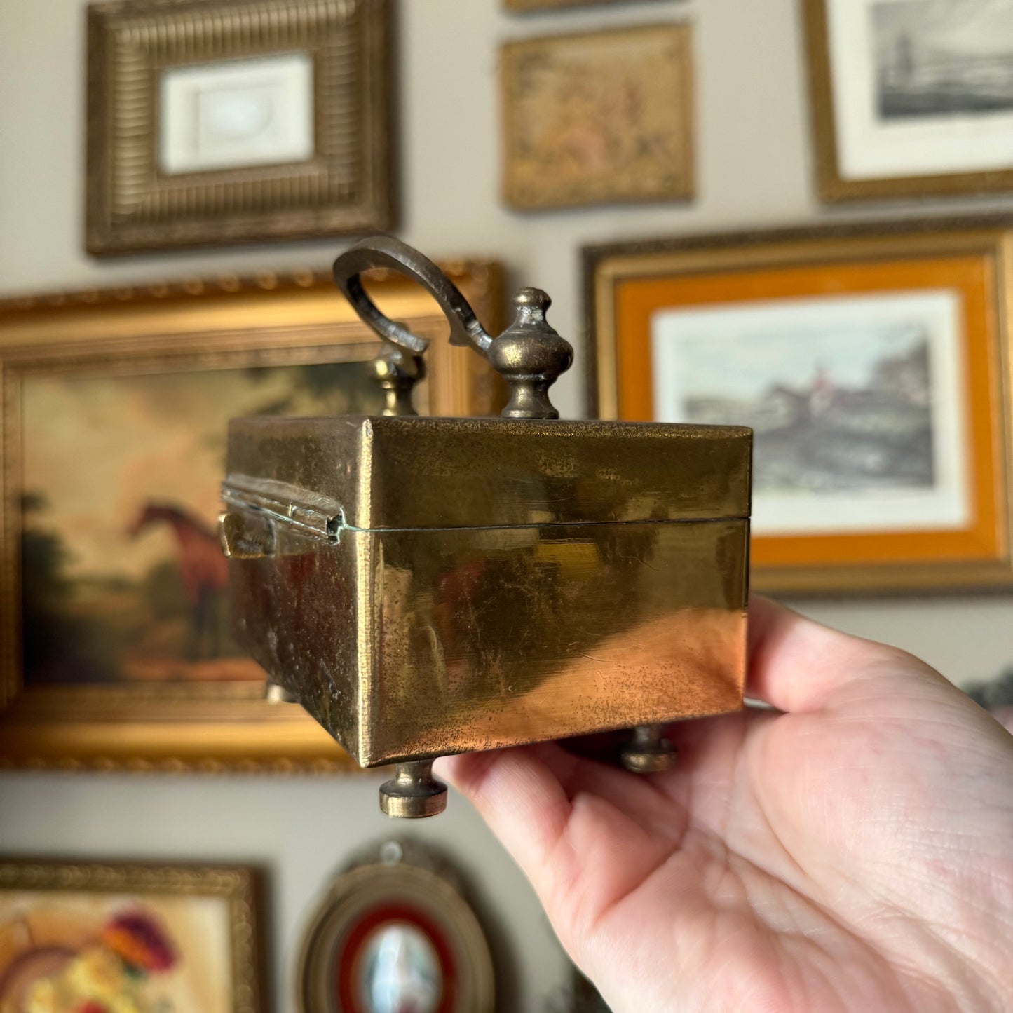 Vintage Brass Handcrafted Jewelry Trinket Box