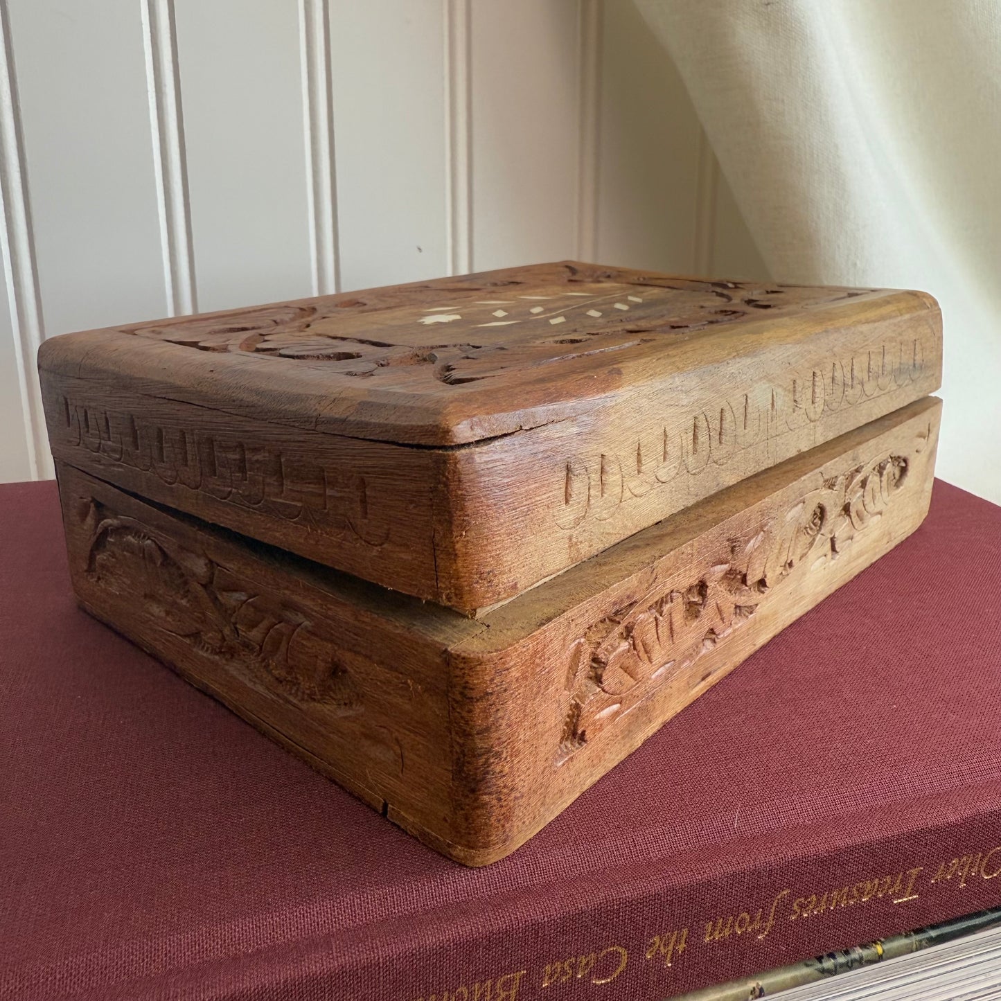 Vintage Hardwood Box With Inlaid