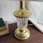 Small Brass and Glass Lamp with Shade