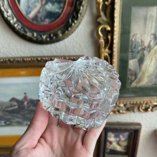 Vintage Crystal Heart Trinket Box