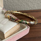 Vintage Multicolored Cloisonné Enamel Butterfly Bangle Bracelet