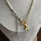 Vintage Pearl and gold tone key pendant necklace