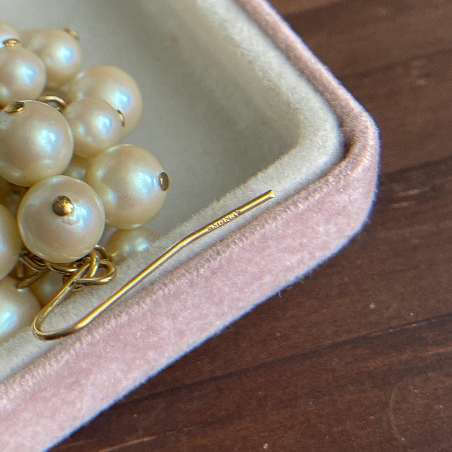 Vintage Monet grape cluster pearl earrings