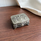 Vintage Metal tin Footed Trinket Jewelry Box Japan