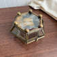 Vintage Hexagon Flower detail bras jewelry box