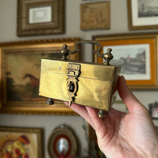 Vintage Brass Handcrafted Jewelry Trinket Box