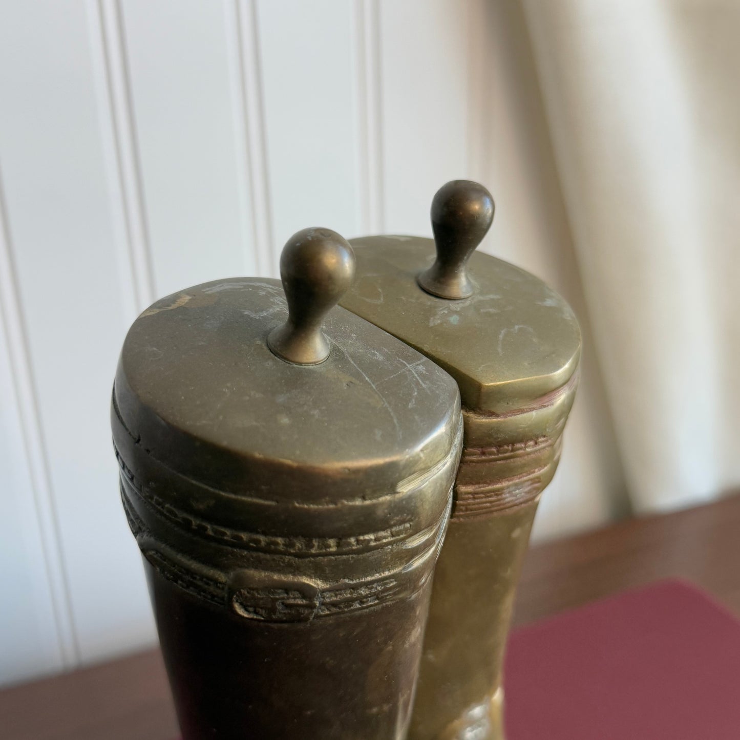 Vintage brass cowboy boot bookends