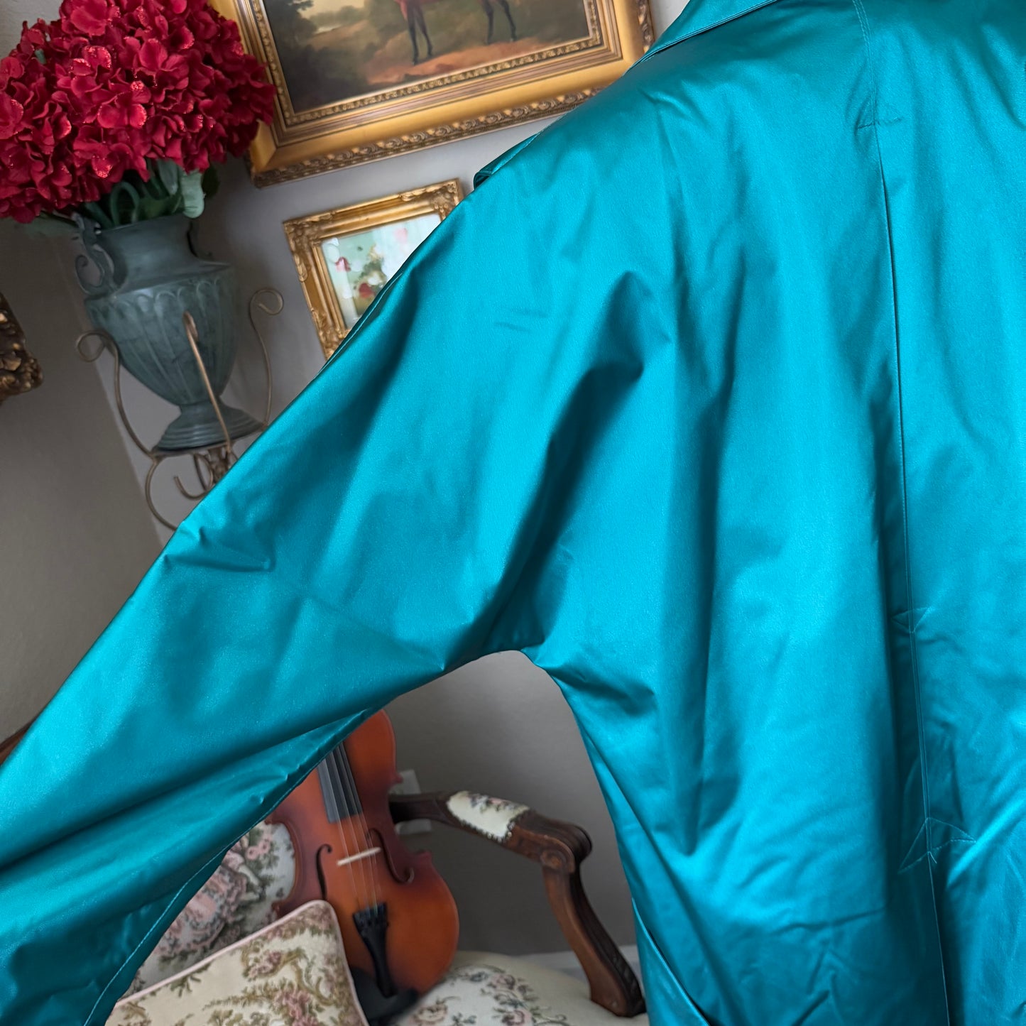 Vintage Turquoise Trench Coat