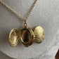 Vintage Double locket gold tone Retro Oval Double Locket with Stamped Floral Design Pendant Necklace