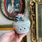 Vintage Basket Box With ceramic Flowers