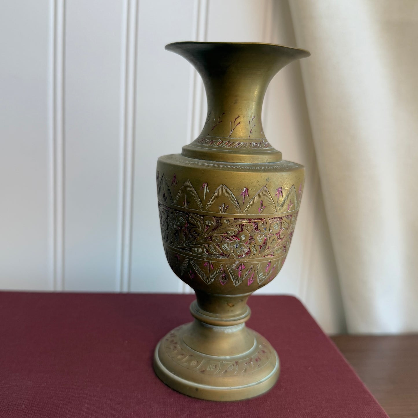 Small Brass vase with etched details