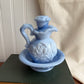 Vintage May 1978 Avon Victorian Pitcher and Bowl Set Blue