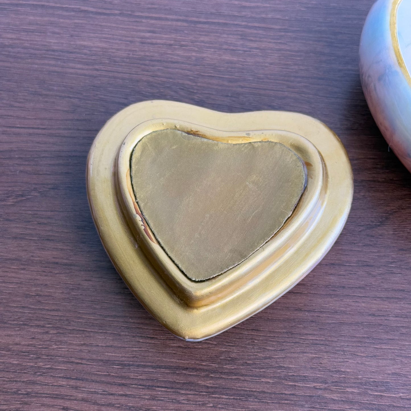 Vintage Heart Shaped Cherub Trinket Box