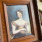 Vintage wood Frame with Woman Portrait with jewelry box framed