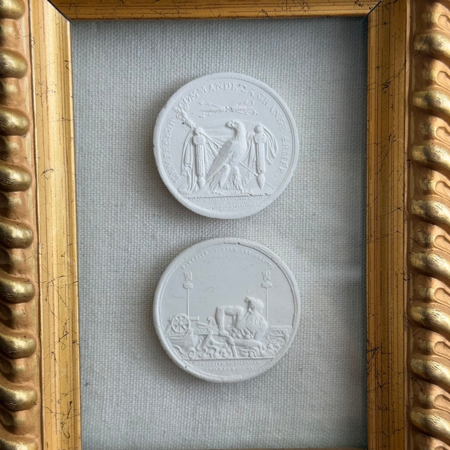 Vintage Inspired Plaster Intaglios Framed