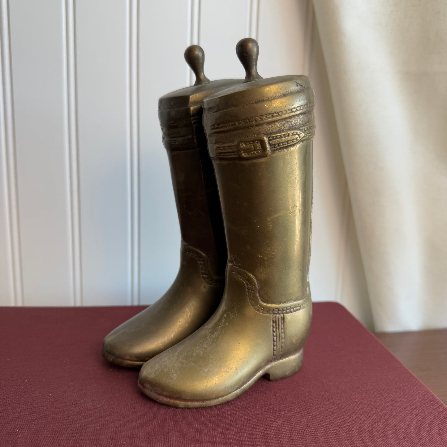 Vintage brass cowboy boot bookends