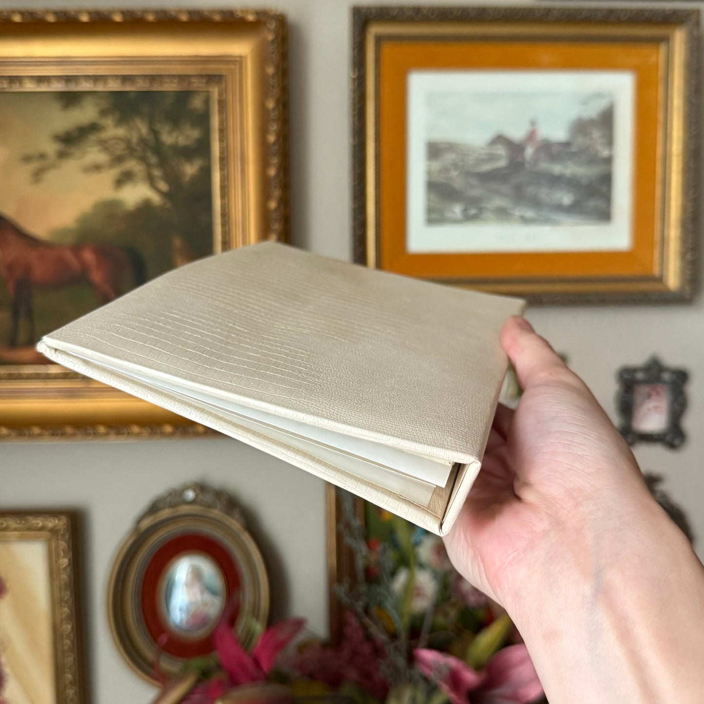 Vintage cream photo album