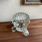 Vintage glass ribbed candle holder