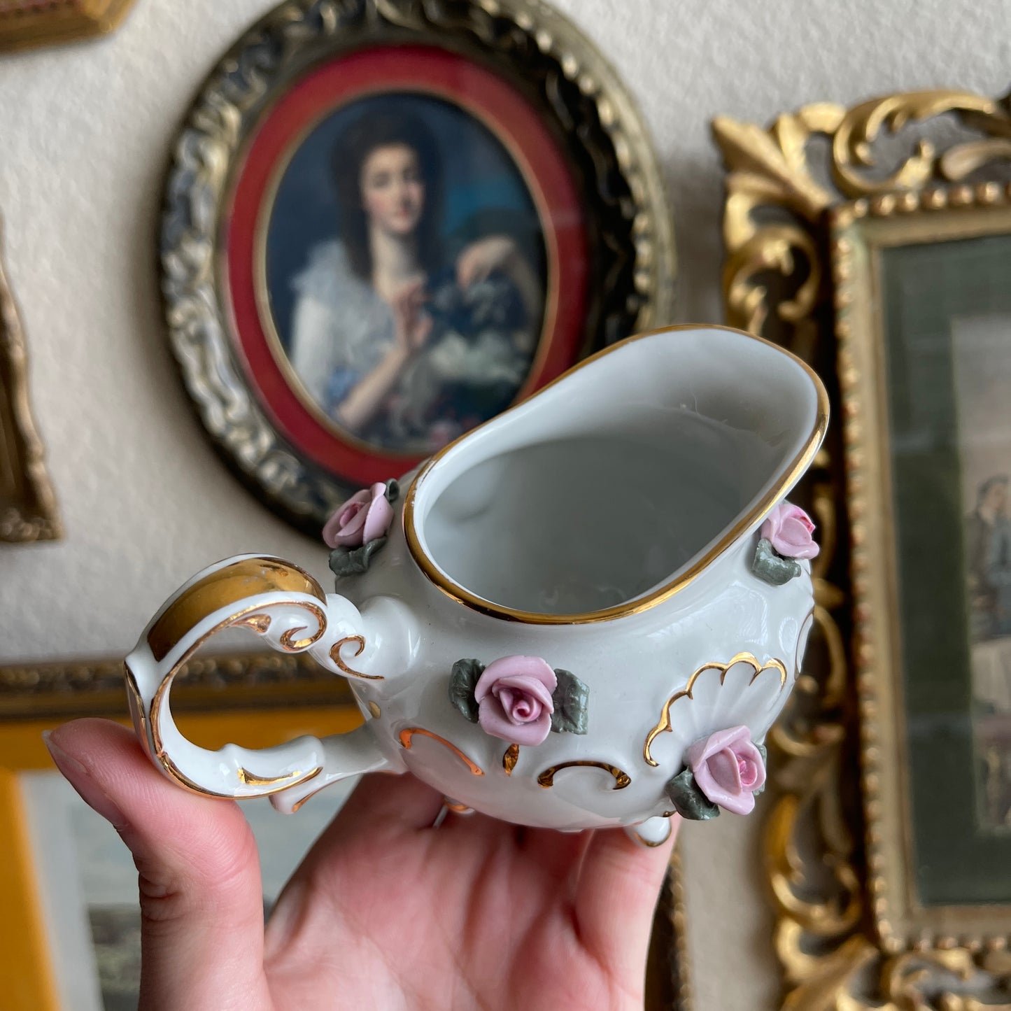 Vintage Dresden Floral creamer